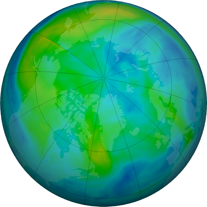 Arctic ozone map for 12 October 2020